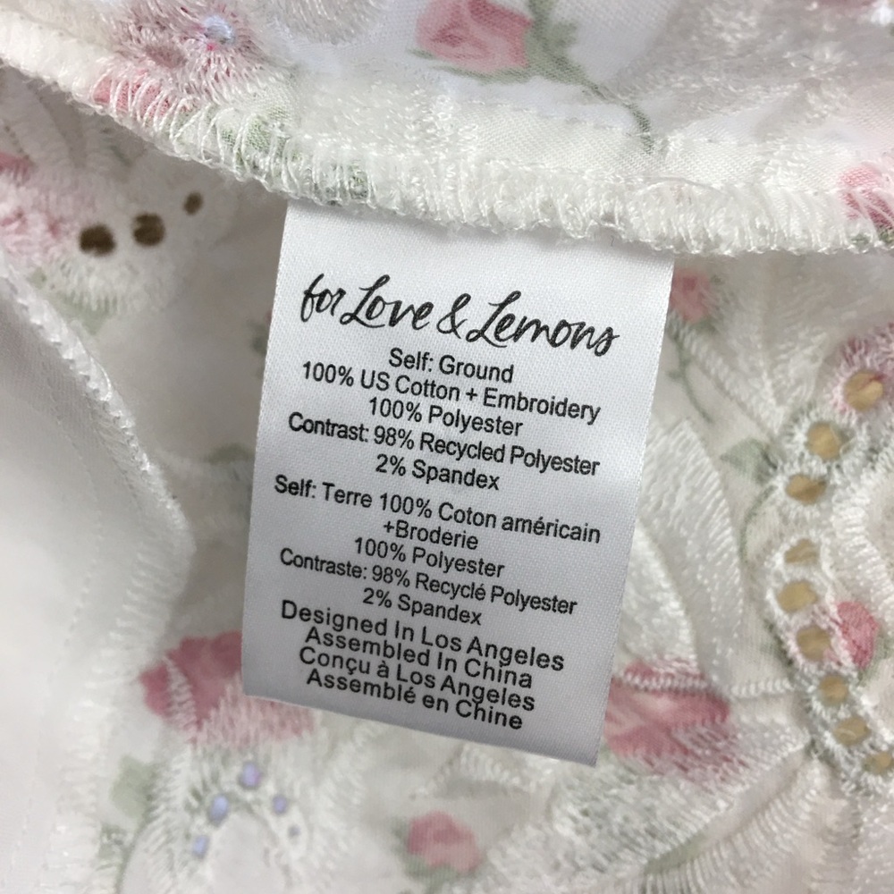 FOR LOVE & LEMONS NWT JACKSON COTTON EMBROIDERED MINI DRESS IN FLORAL PRINT S - Picture 14 of 16
